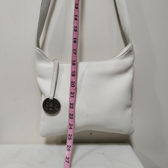 The Sak White Leather With Logo Charm Crossbody Shoulder Bag - Picture 11 of 11